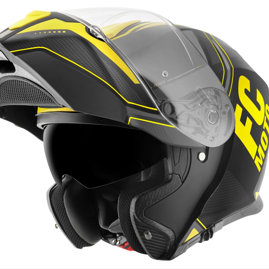 FCMOTO NOVO YELLOW FLIPUP HELMET