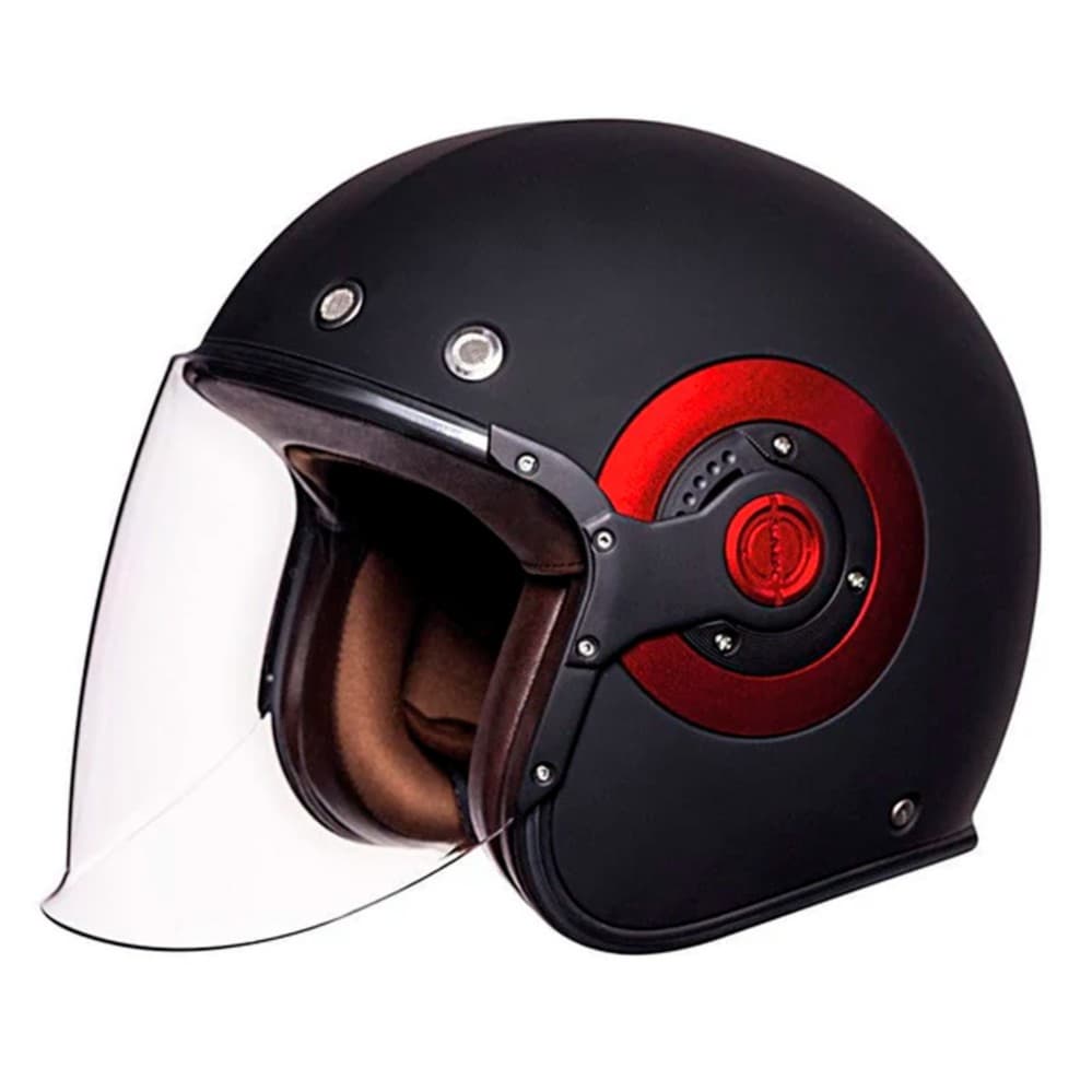 SMK RETRO JET METT BLACK HELMET
