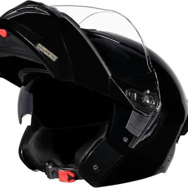 STUDDS TROOPER FLIP UP GLOSS BLACK HELMET thumbnail 0